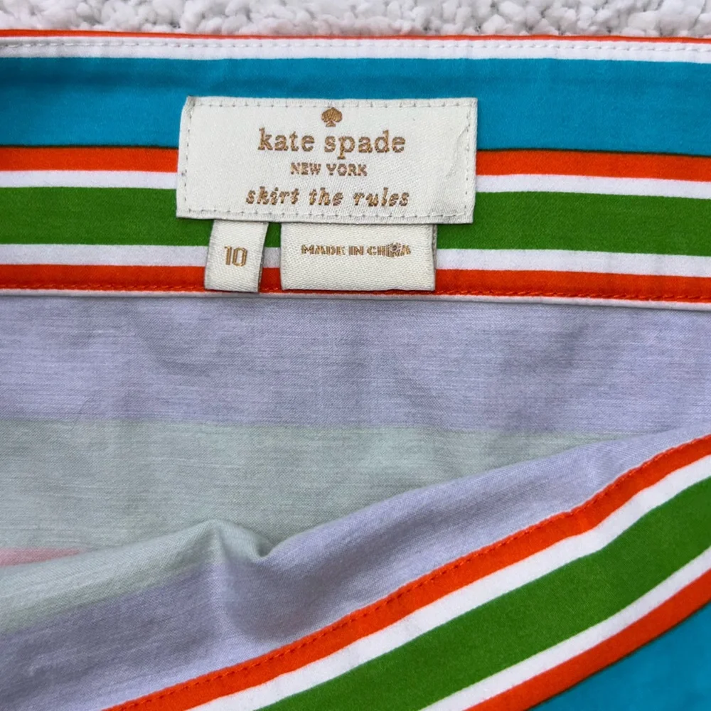 Kate Spade mini skirt striped cotton women’s size 10 Barry ‘skirt the rules’